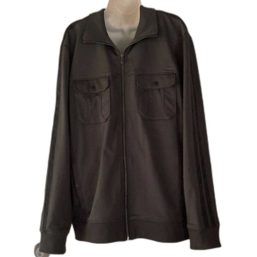 Calvin Klein Lightweight Jacket Front Chest Pockets Zipper Charcoal Gray Men Xl